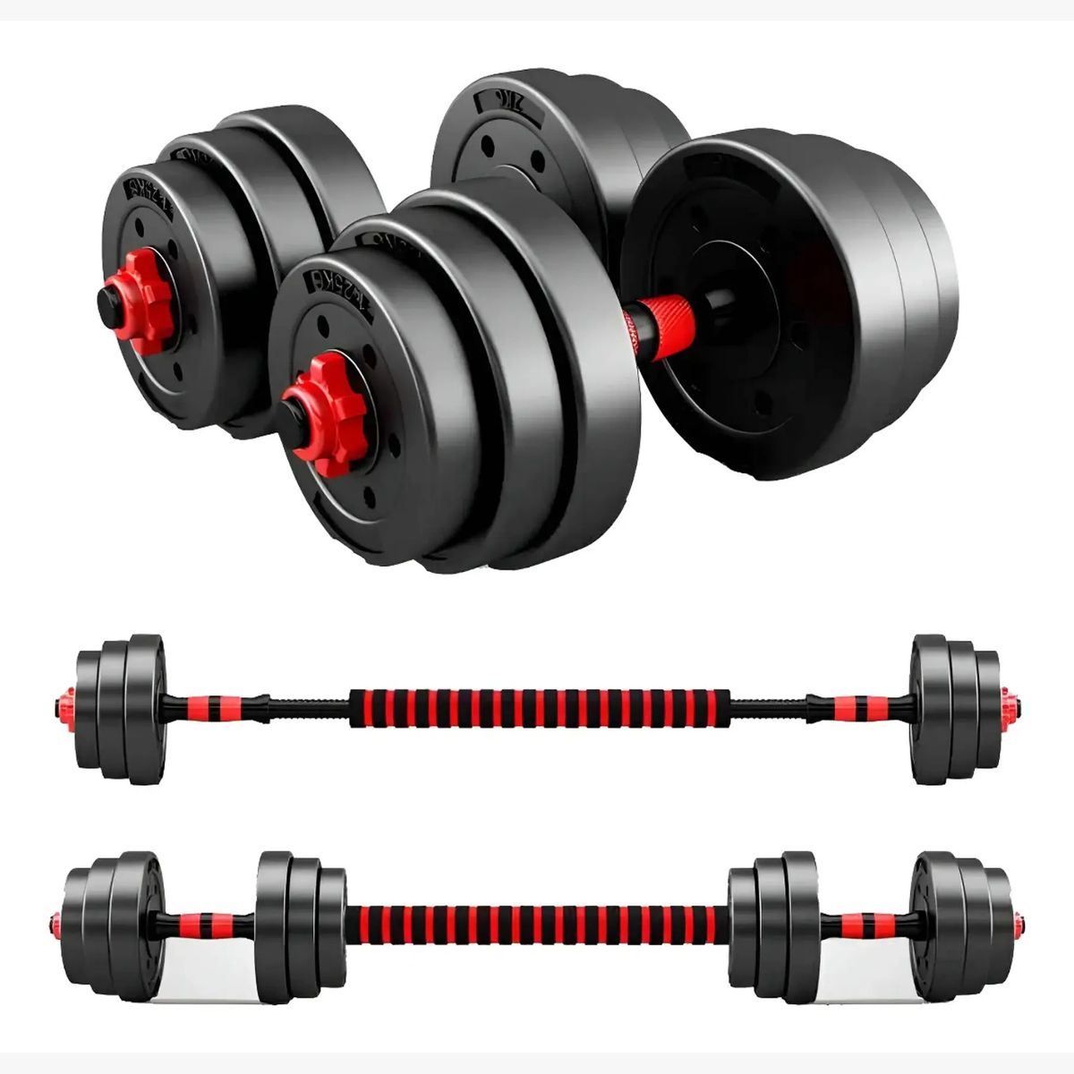GENERICO - Mancuerna Ajustable Línea Sport 10 Kg PVC Redonda Fitness Pesas Ajustables
