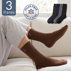 UTILISIMO - Pack 3 Pares Calcetines Térmicos Corte Alto Hombre Surtidos