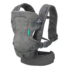 GENERICO - Cangurera Ergonómica 4 Posiciones Convertible Gris Hasta 14.5kg BELUG
