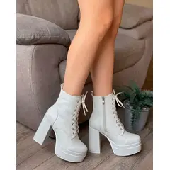 SNOOPY - Botin Mujer Color Blanco Taco Alto con Plataforma M636