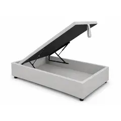 GENERICO - Base Baúl 1 Plazas Onyx – Sistema Hidráulico Premium Gris Claro