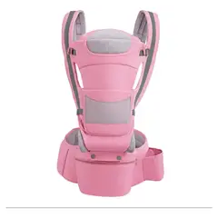 GENERICO - Mochila Porta Bebé Cánguro Ergonómico 15 Posiciones 48 Meses Color Rosa BELUG
