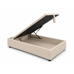 GENERICO - Base Baúl 1 Plazas Onyx – Sistema Hidráulico Premium Beige