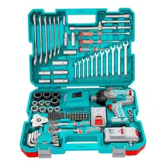 TOTAL TOOLS - Kit Llave Impacto 20v 1350nm+ Herramientas 138 Piezas Total