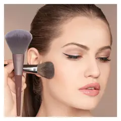 GENERICO - Brocha de maquillaje para polvos y rubor de cerdas seminaturales