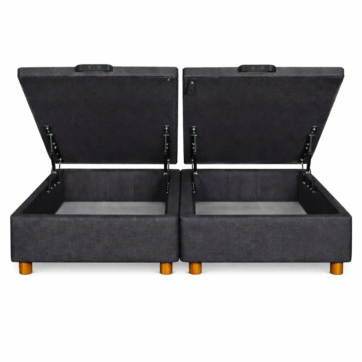 GENERICO - Base Baul King Onyx Con Sistema Hidráulico Color Gris Oscuro