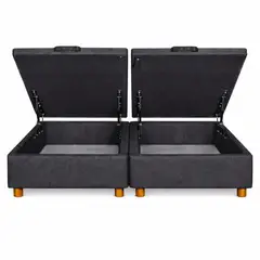 GENERICO - Base Baul King Onyx Con Sistema Hidráulico Color Gris Oscuro