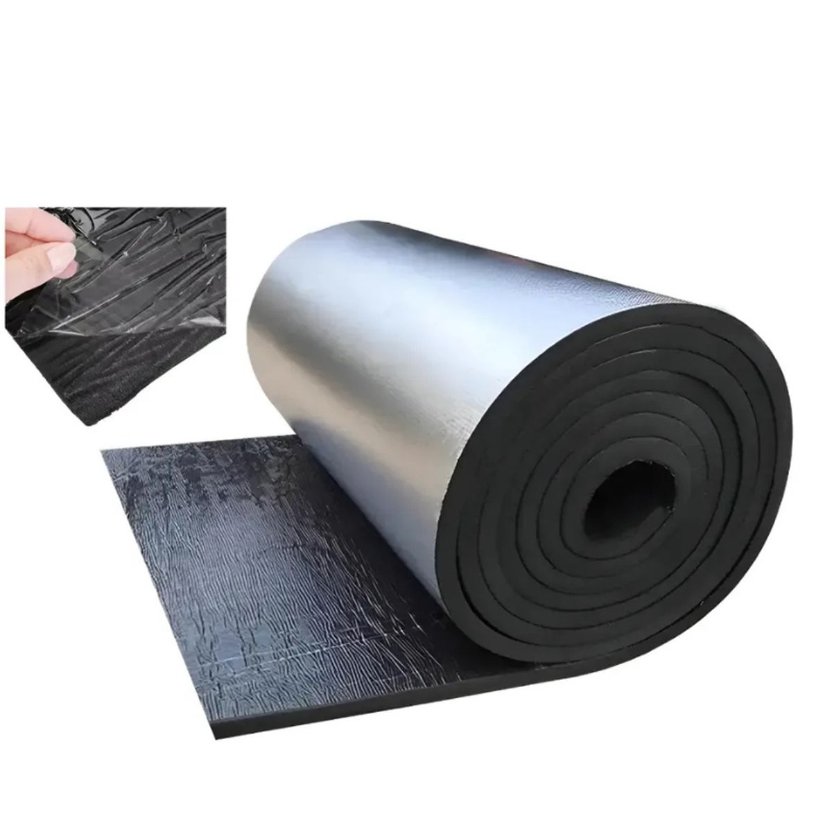 GENERICO - Espuma Algodón Aislante Aluminio 1mt 5mm Autoadhesiva Plateado