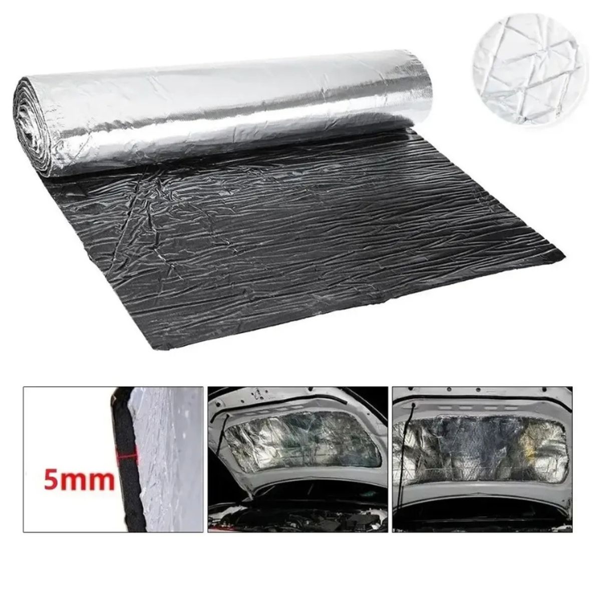 GENERICO - Espuma Algodón Aislante Aluminio 1mt 5mm Autoadhesiva Plateado
