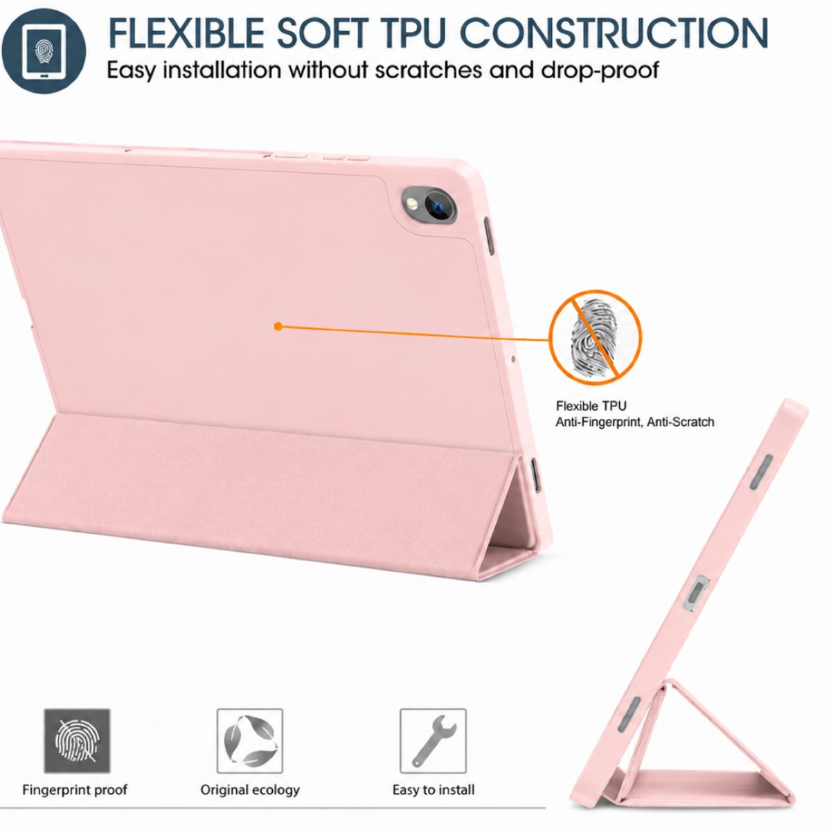 GENERICO - Carcasa Smart Cover Ranura Para Tablet Redmi Pad 2 11 Rosado