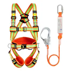GENERICO - Arnes Seguridad + Cabo De Vida Con Protección Lumbar Piernas BELUG
