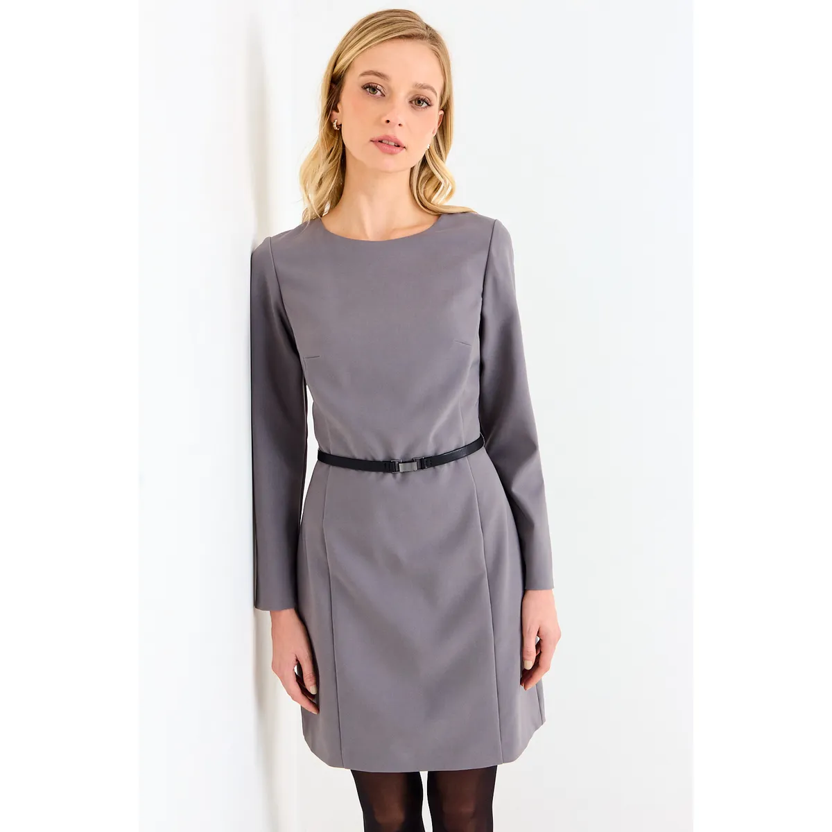 ASH - Vestido Formal Basico Mujer Gris Ash