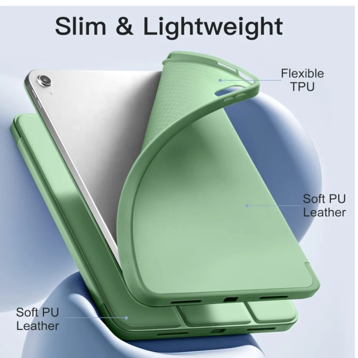 GENERICO - Carcasa Smart Cover Ranura Para iPad Air 11 M3 2025 Verde