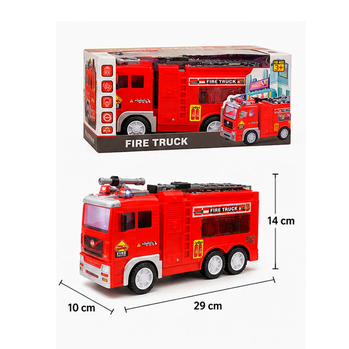 GENERICO - Camion De Bomberos Para Ninos, Juguete Con Luces 4D Intermitentes