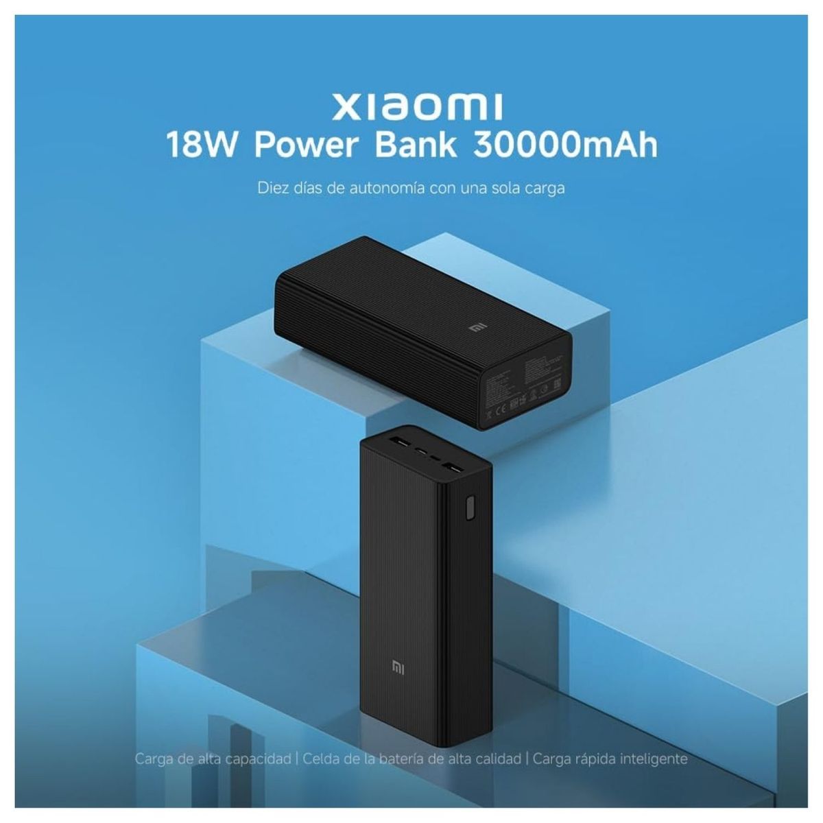 XIAOMI - Xiaomi Power Bank 18W 30000 mAh hasta 3 dispositivos Negro