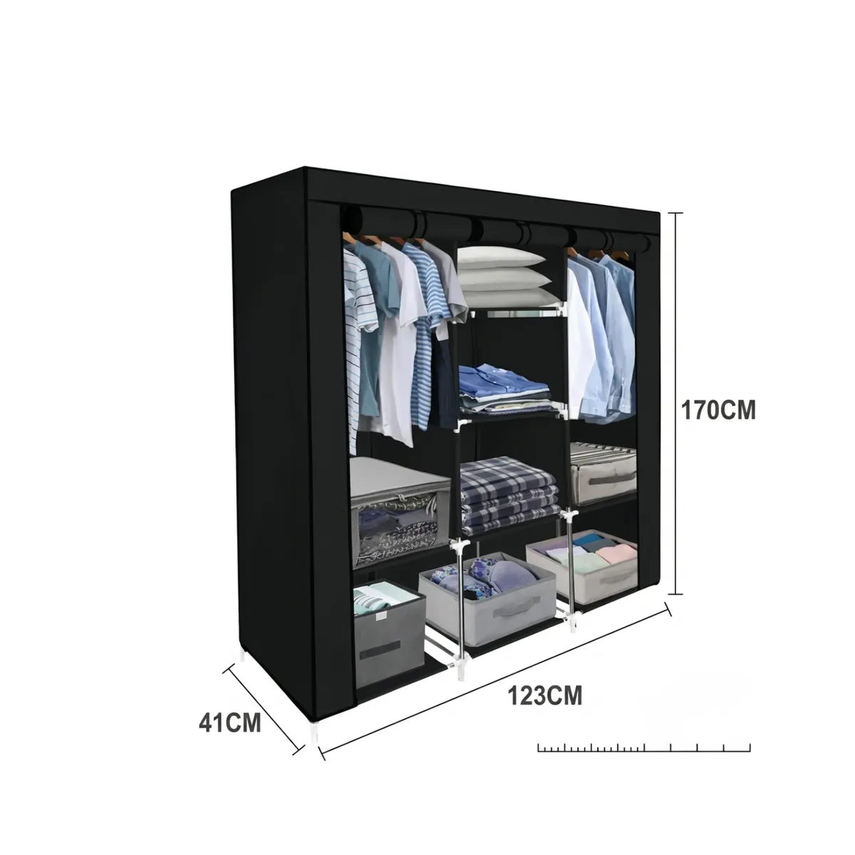 GENERICO - Armario Closet Ropero Armable Grande Color NEGRO