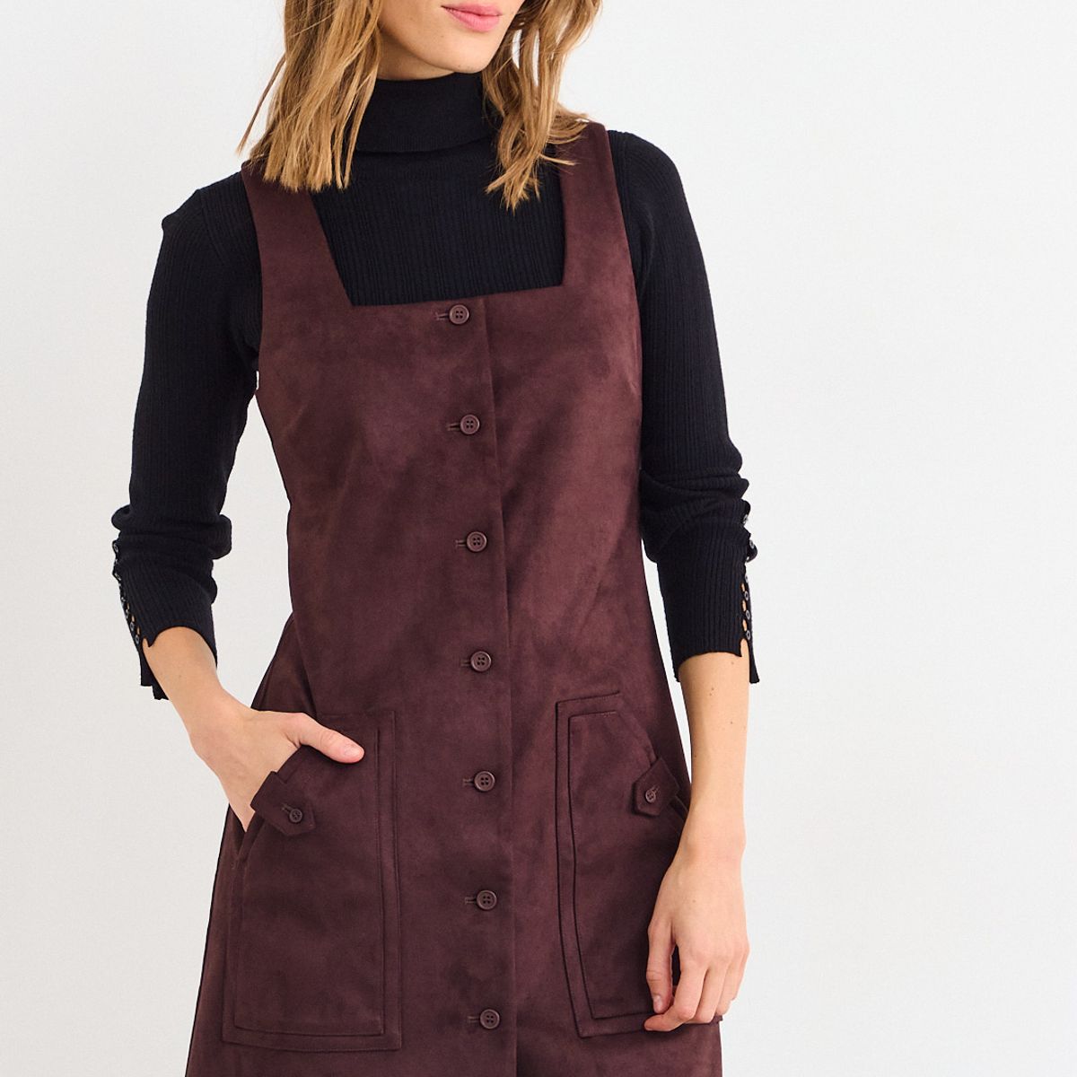 IO - Vestido Liso Mujer Café Io