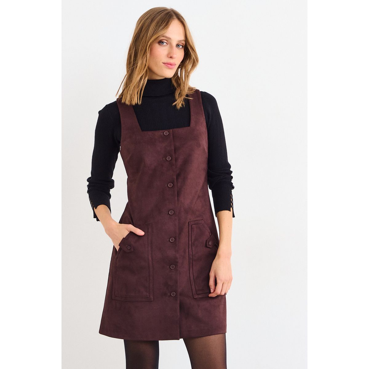 IO - Vestido Liso Mujer Café Io