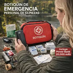 MOVI - KIT DE EMERGENCIA PERSONAL 54 PIEZAS + POWER BANK 20.000 mAh – PREPÁRATE PARA CUALQUIER IMPREVISTO