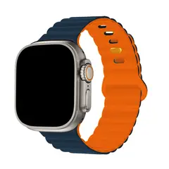 CELLBOX - Correa de Silicona Duo para Apple Watch Ultra 1 / 2 / 3 - 49 mm - Azul / Naranja