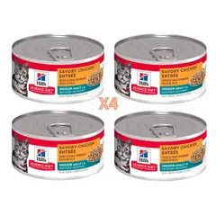 HILLS - X4 Alimento Science Diet Gato Adulto Pollo 156 G Cu