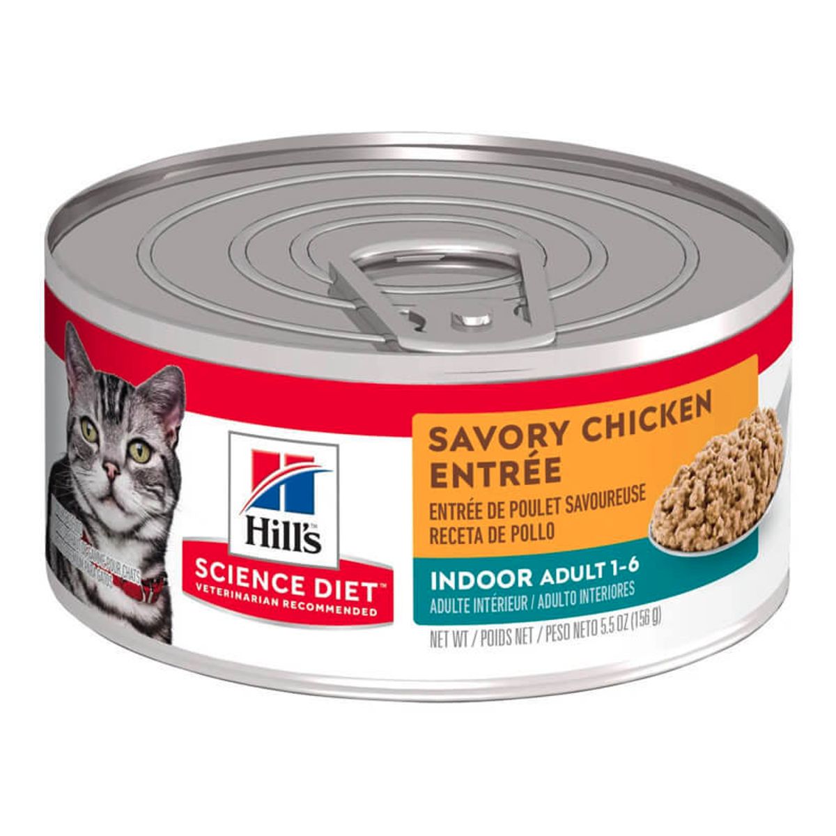 HILLS - X4 Alimento Hills Science Diet Gato Adulto Pollo 156 G Cu