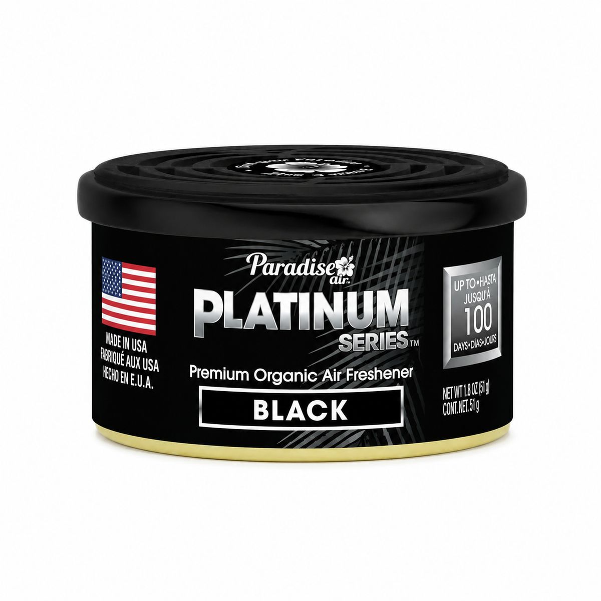 PARADISE - Aromatizante Paradise Air Platinium Serie Organic Can Black 52g
