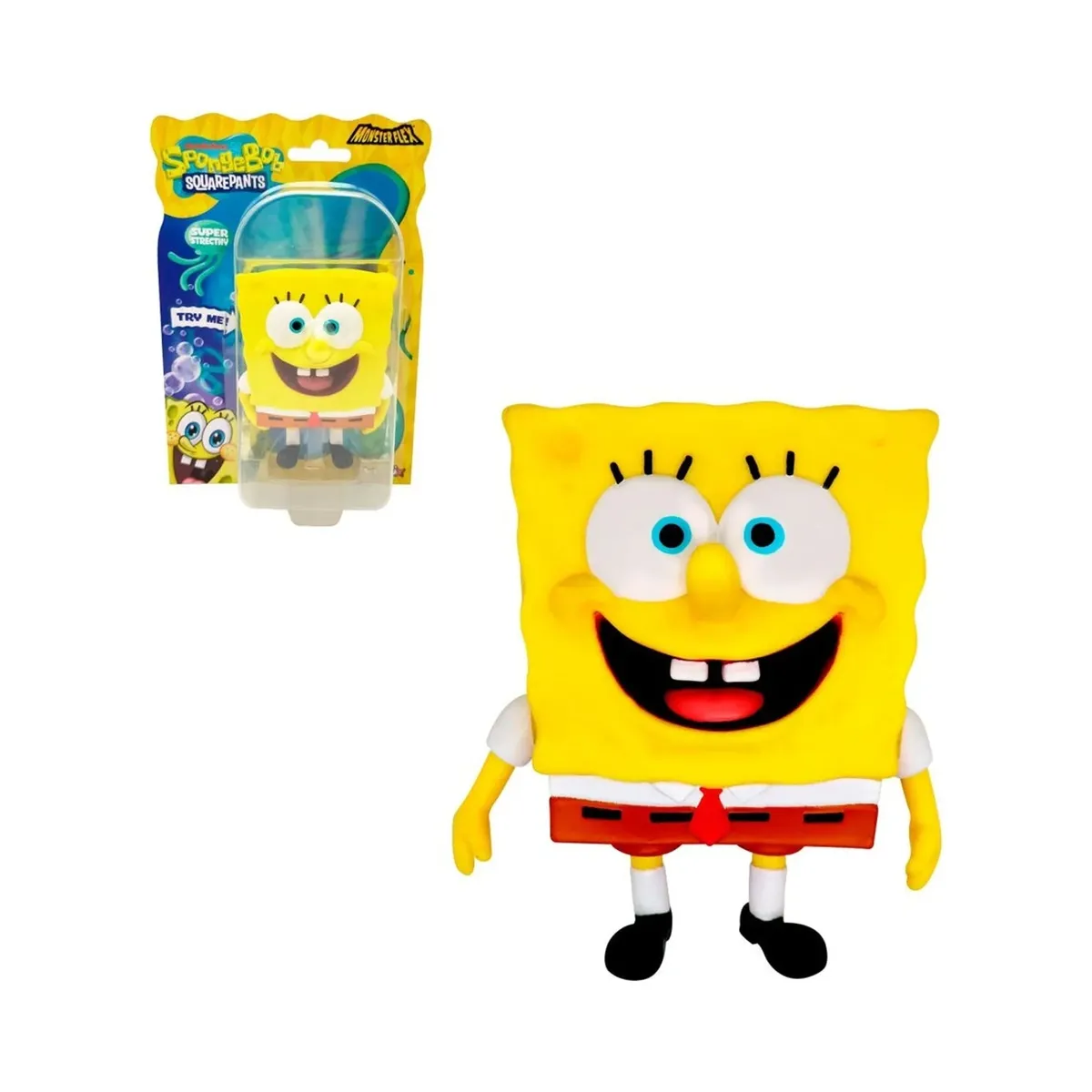 ANSALDO - FIGURA STRECH DE GOMA DE 11 A 15 CMS QUE SE ESTIRA BOB ESPONJA - BOB ESPONJA FELIZ