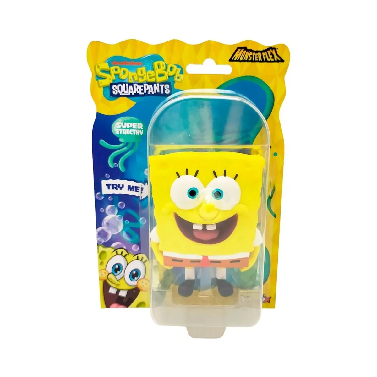 ANSALDO - FIGURA STRECH DE GOMA DE 11 A 15 CMS QUE SE ESTIRA BOB ESPONJA - BOB ESPONJA FELIZ