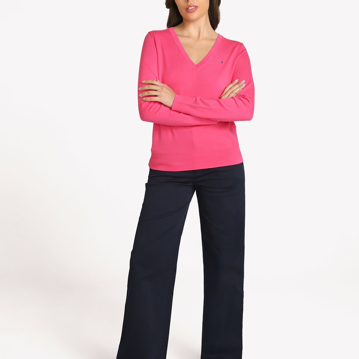 TOMMY HILFIGER - Sweater Con Diseño De Rayas Fucsia Tommy Hilfiger