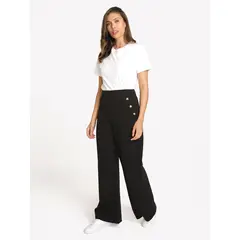 TOMMY HILFIGER - Pantalón Con Botones Dorados Negro