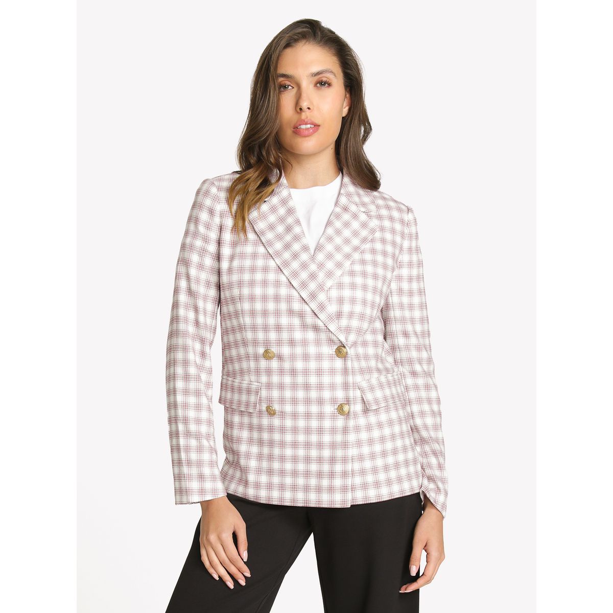 TOMMY HILFIGER - Blazer Con Estampado De Cuadros Multicolor Tommy Hilfiger