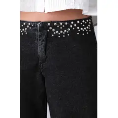 RAINDOOR - Pantalon Cinturon Tachas Gris Mujer