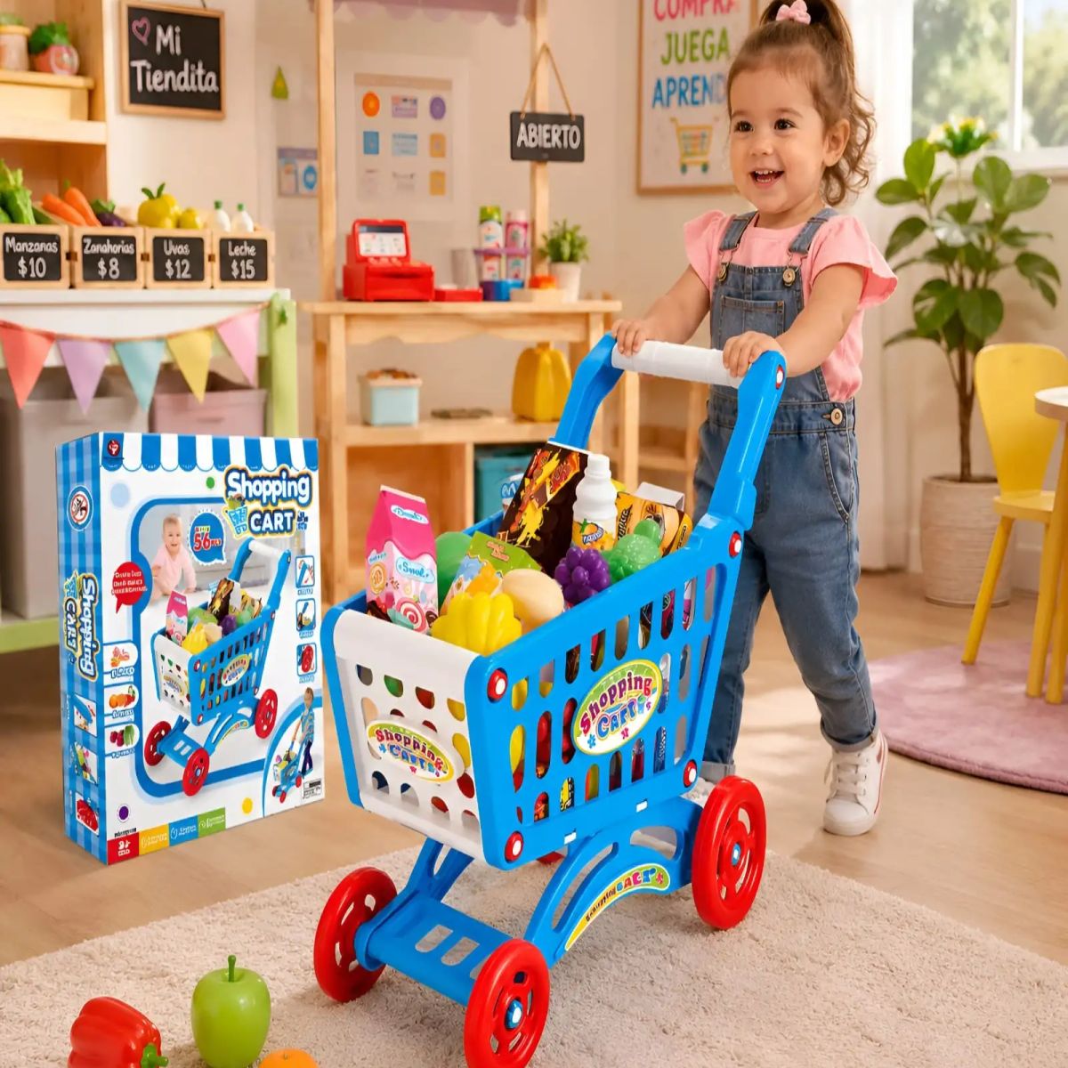 GENERICO - Carrito de Supermercado de Juguete con Accesorios Infantil