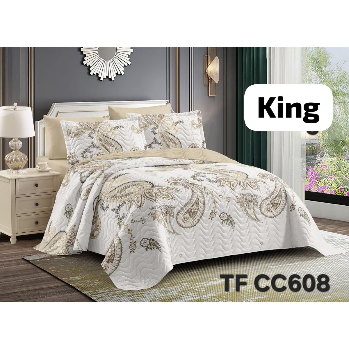 GENERICO - Cubrecama Quilt Reversible King