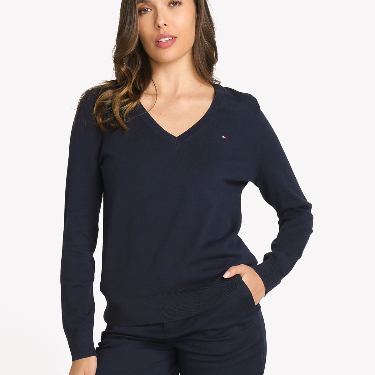 TOMMY HILFIGER - Sweater Con Diseño De Rayas Azul Tommy Hilfiger