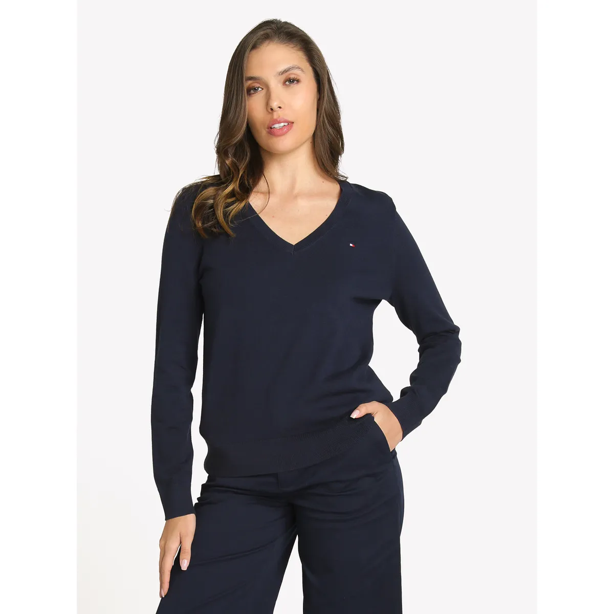 TOMMY HILFIGER - Sweater Con Diseño De Rayas Azul Tommy Hilfiger