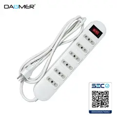 DAUMER - ALARGADOR 6 POS. 3.0m CON INTERRUPTOR BLANCO