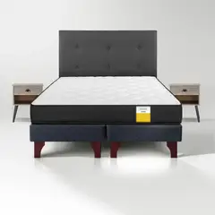 DRIMKIP - Cama Europea Funcional 2 Pl Plus +  Respaldo Juvenil + Velador Rock