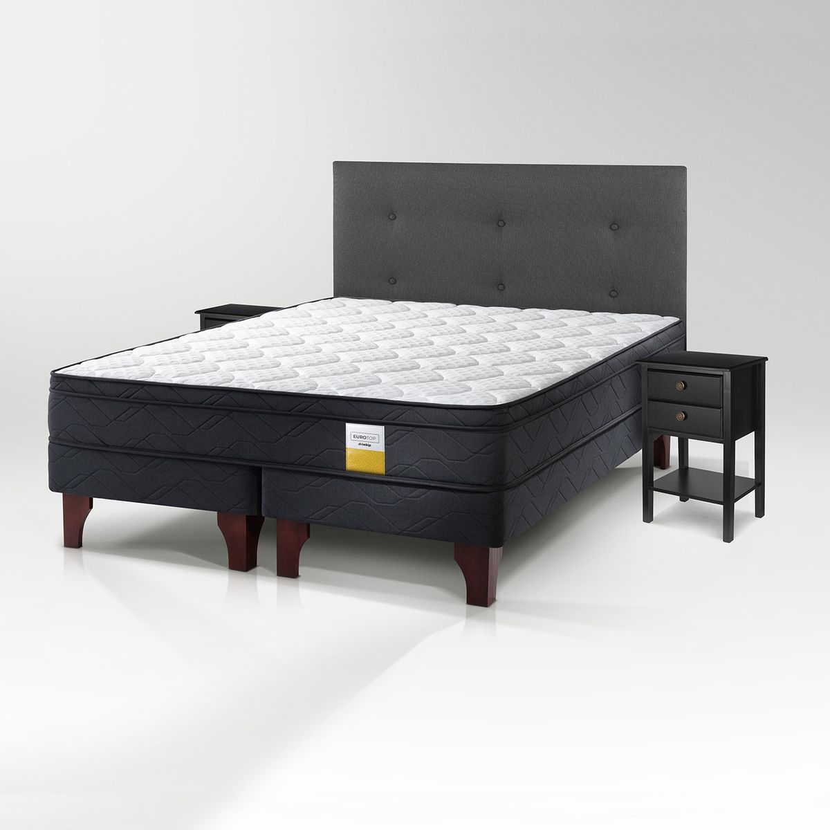Cama Europea Eurotop 2 Plazas Plus + Respaldo Juvenil Drimkip + Velador Rover, marca DRIMKIP - Foto Principal