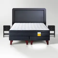 DRIMKIP - Cama Europea Eurotop 2 Pl Plus + Respaldo + Velador Rover