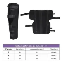 MOVI - INMOVILIZADOR DE PIERNA CON BARILLAS, VARIABLE TALLA S M Y L
