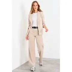 IO - Pantalon Liso Mujer Beige
