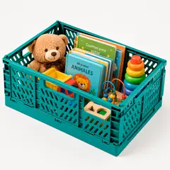 IRM - Caja Canasto Organizador Plegable Apilable Plástico Verde