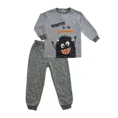 PUMUCKI - Pijama de Franela Monster Niño 2 Piezas para Frío