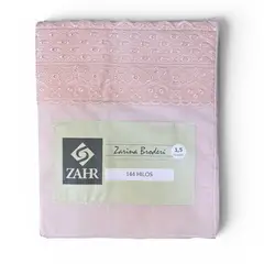 ZAHR - JUEGO DE SABANA BRODERI PALO ROSA 2P