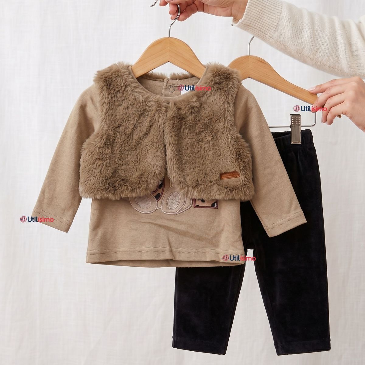 TEDMIMAK - Conjunto Buzo Polera Chaleco 3 Piezas Bebé Niña Tedmimak Beautiful Bear