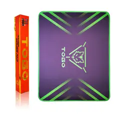 GENERICO - Mousepad Gamer Antideslizante XL 44 cms. x 35 cms. x 0.2 cms. - TOGO Modelo 84 Color Negro con Verde