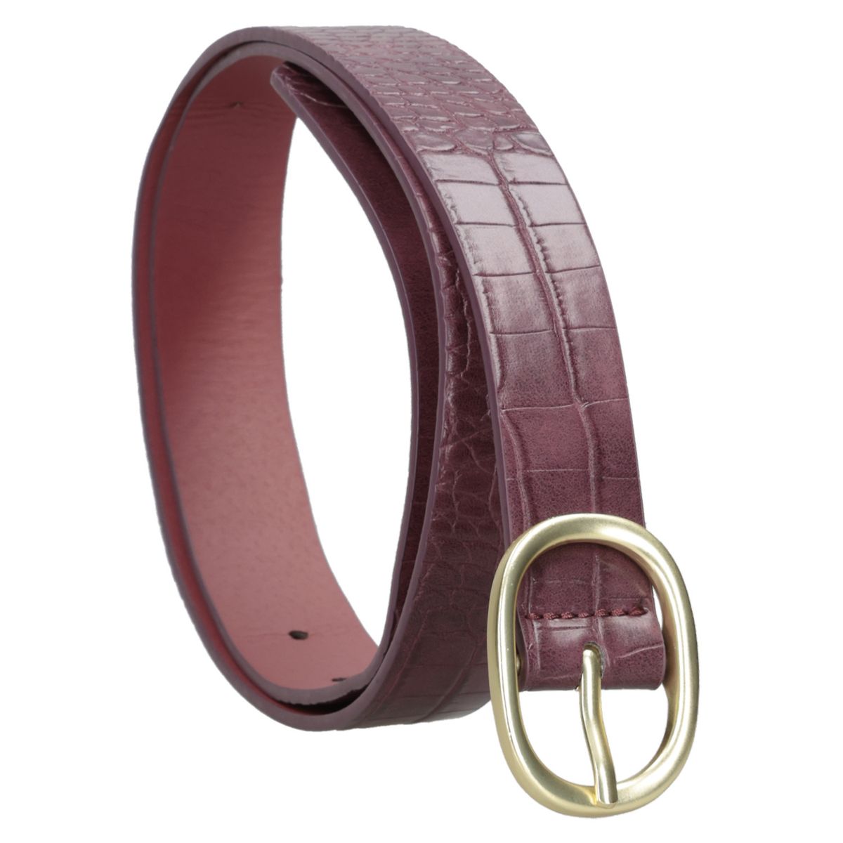 POLLINI - Cinturon Mujer Croco Marrón oscuro Pollini