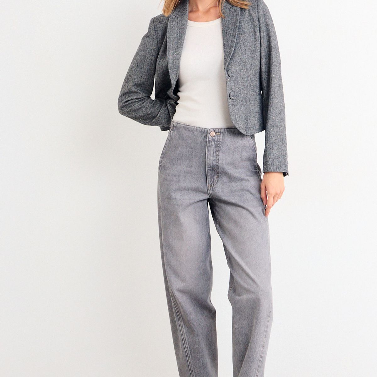 IO - Jeans Liso Mujer Gris Io